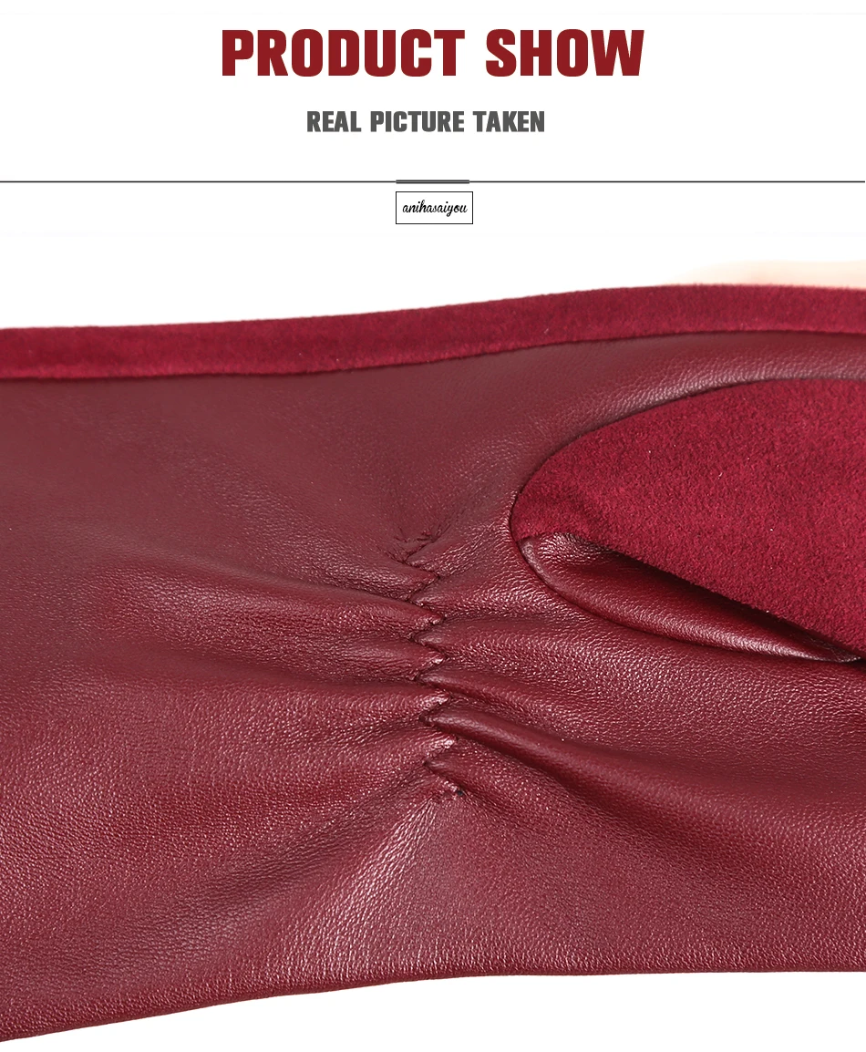 Sheepskin color women's gloves,genuine suede 50% women's leather gloves,Keep warm winter women's long gloves - 2014
