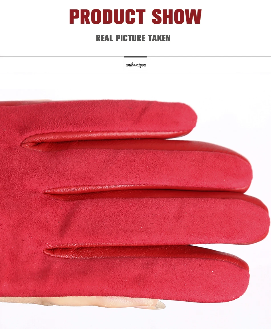 Sheepskin color women's gloves,genuine suede 50% women's leather gloves,Keep warm winter women's long gloves - 2014