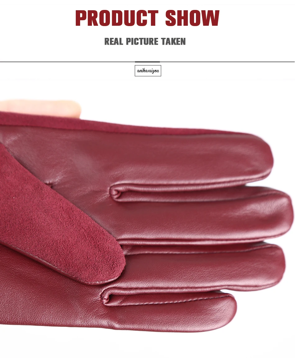 Sheepskin color women's gloves,genuine suede 50% women's leather gloves,Keep warm winter women's long gloves - 2014