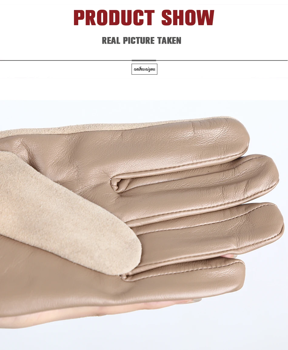 Sheepskin color women's gloves,genuine suede 50% women's leather gloves,Keep warm winter women's long gloves - 2014