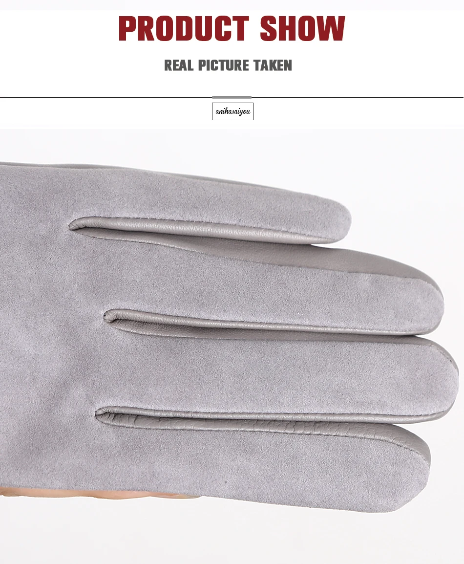 Sheepskin color women's gloves,genuine suede 50% women's leather gloves,Keep warm winter women's long gloves - 2014