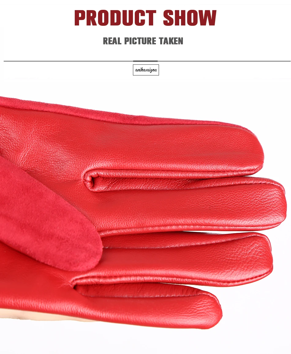 Sheepskin color women's gloves,genuine suede 50% women's leather gloves,Keep warm winter women's long gloves - 2014