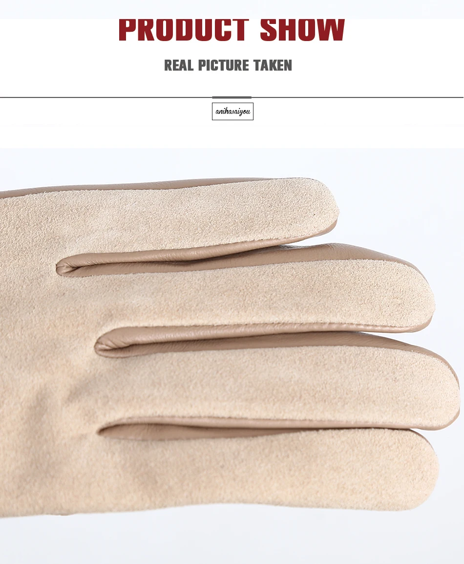Sheepskin color women's gloves,genuine suede 50% women's leather gloves,Keep warm winter women's long gloves - 2014