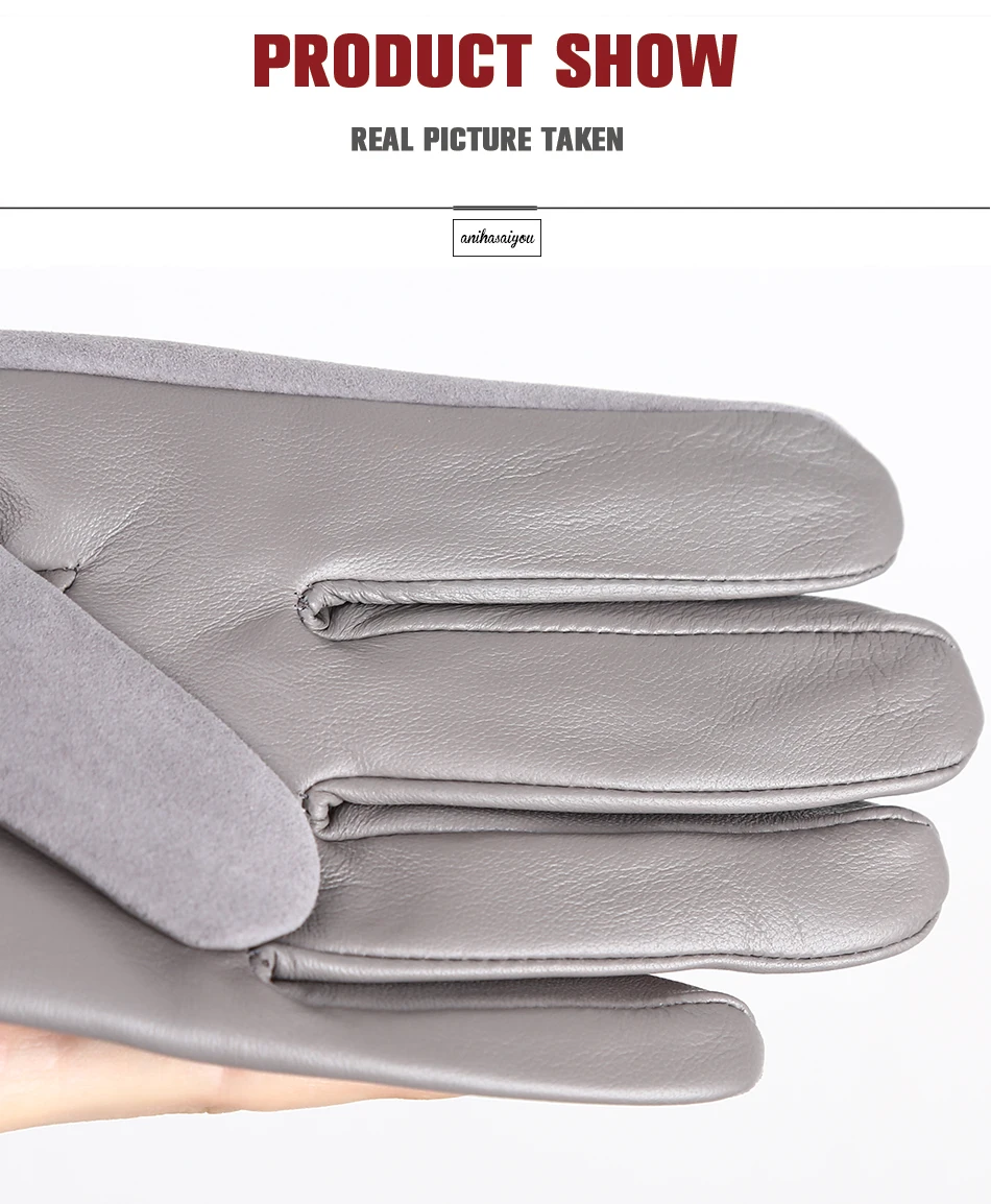 Sheepskin color women's gloves,genuine suede 50% women's leather gloves,Keep warm winter women's long gloves - 2014