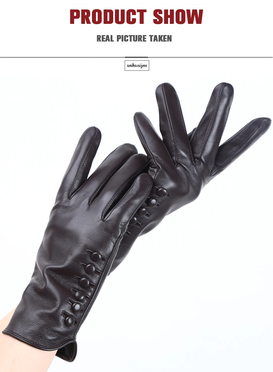 High-end color women's gloves,genuine women's leather gloves,Keep warm women's winter gloves,Soft sheepskin touch gloves - 2011