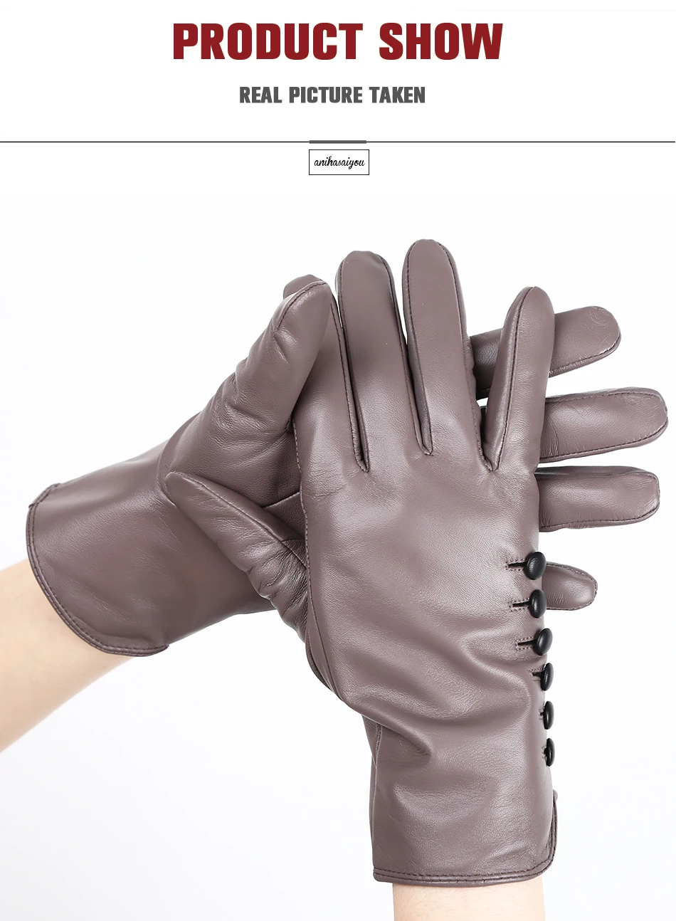 High-end color women's gloves,genuine women's leather gloves,Keep warm women's winter gloves,Soft sheepskin touch gloves - 2011