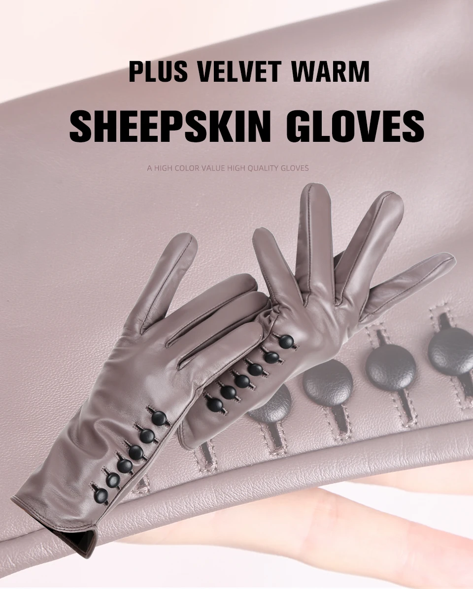 High-end color women's gloves,genuine women's leather gloves,Keep warm women's winter gloves,Soft sheepskin touch gloves - 2011