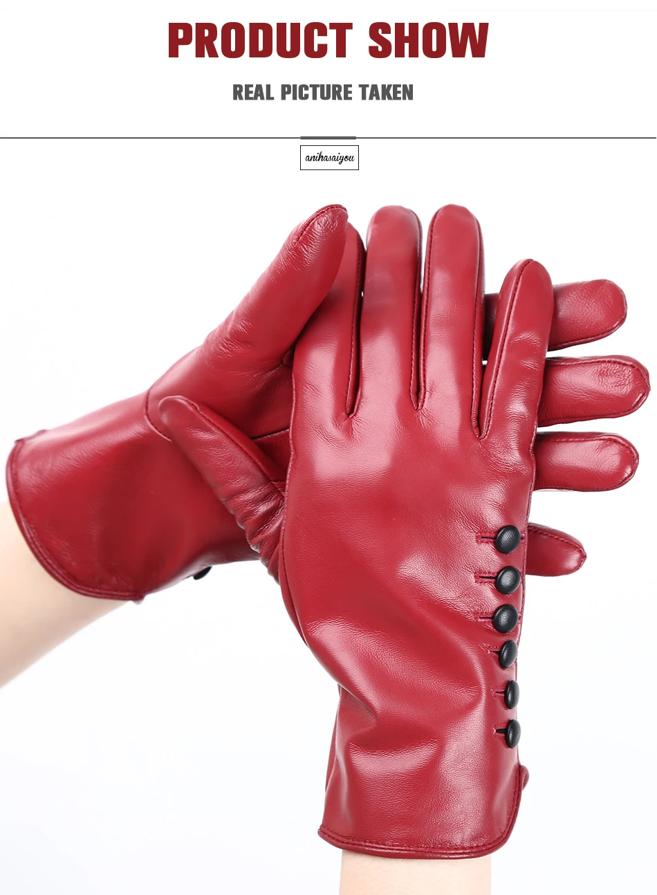 High-end color women's gloves,genuine women's leather gloves,Keep warm women's winter gloves,Soft sheepskin touch gloves - 2011
