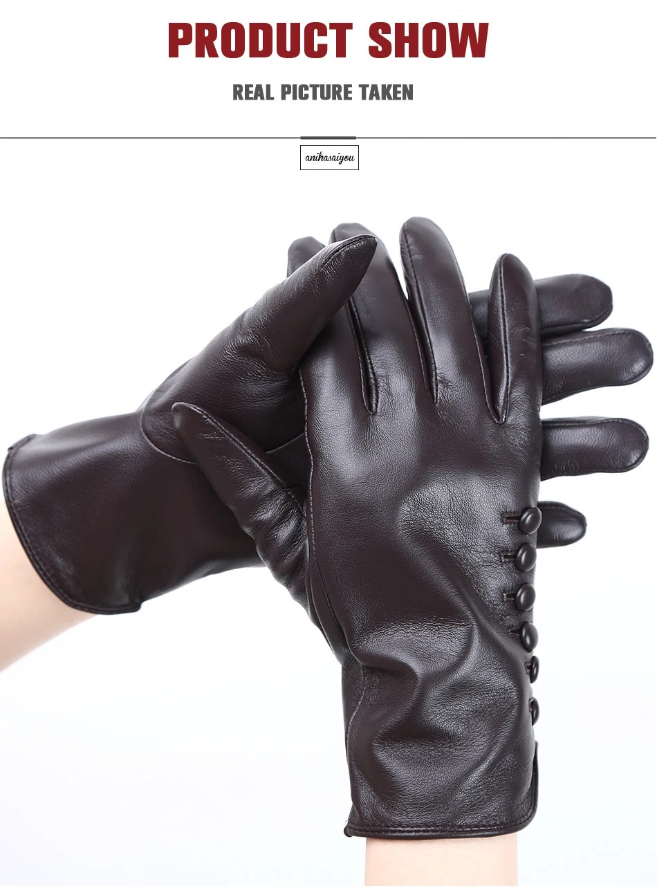 High-end color women's gloves,genuine women's leather gloves,Keep warm women's winter gloves,Soft sheepskin touch gloves - 2011