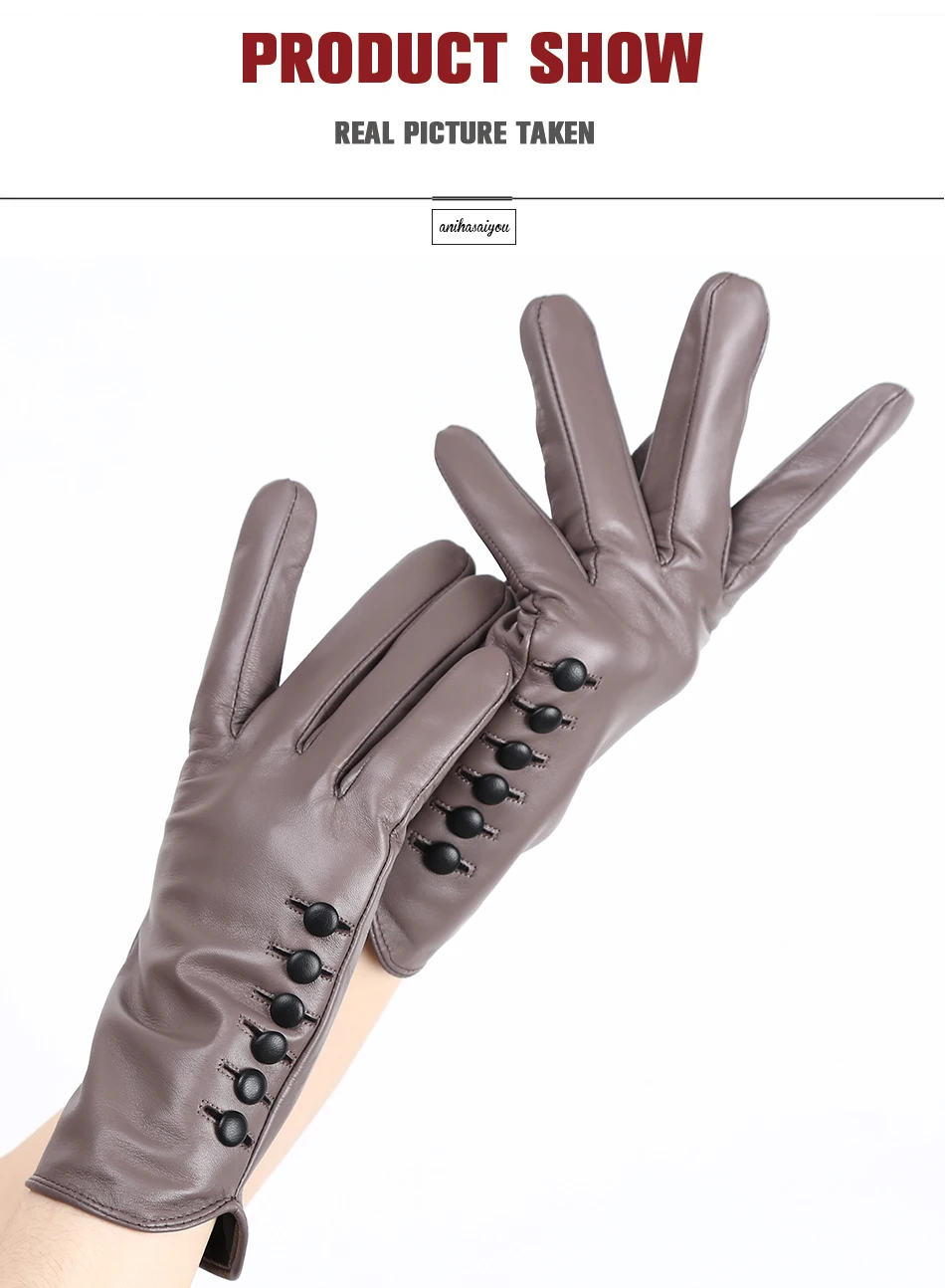 High-end color women's gloves,genuine women's leather gloves,Keep warm women's winter gloves,Soft sheepskin touch gloves - 2011