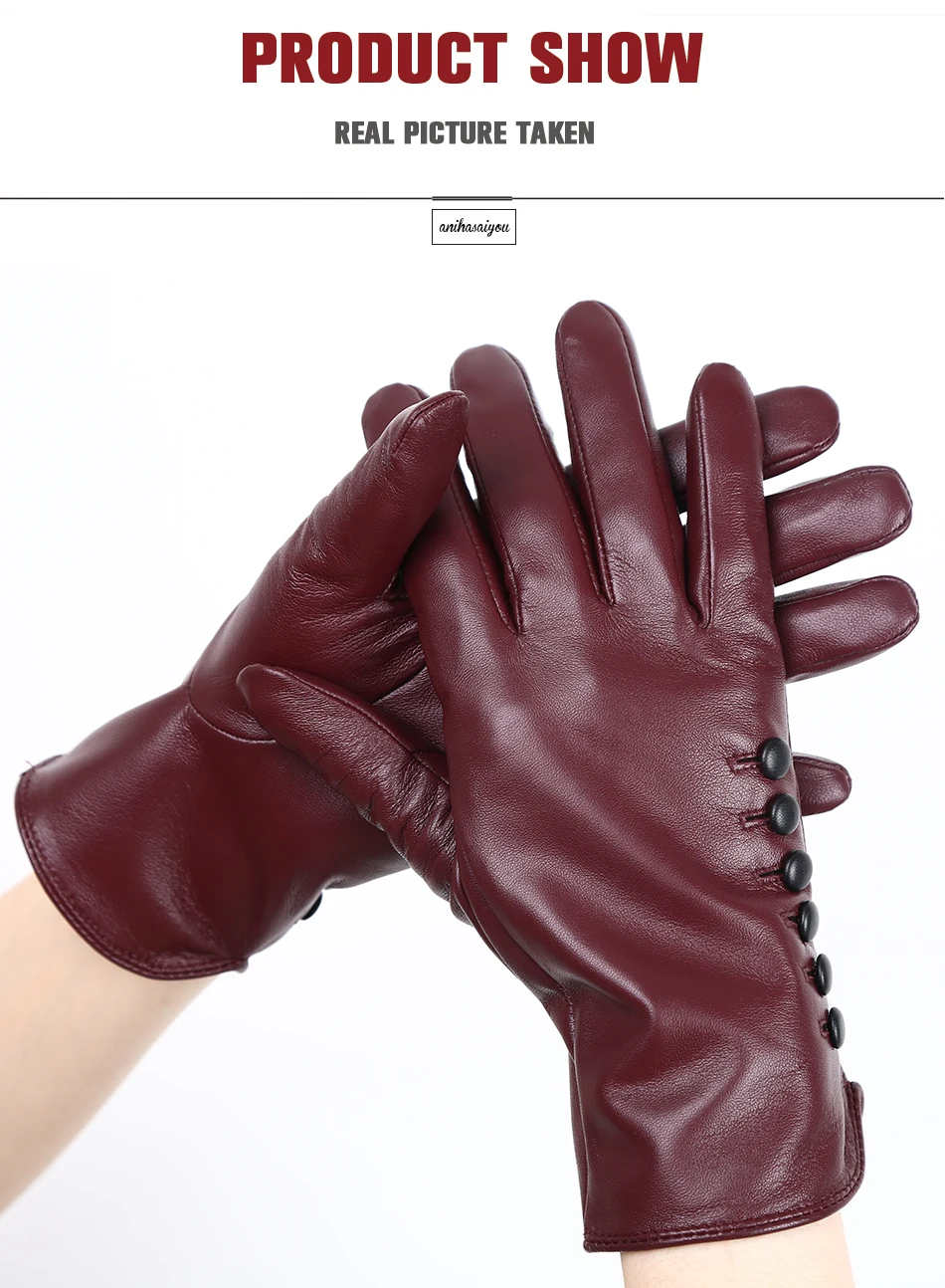High-end color women's gloves,genuine women's leather gloves,Keep warm women's winter gloves,Soft sheepskin touch gloves - 2011