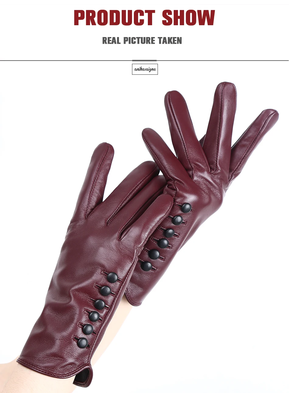 High-end color women's gloves,genuine women's leather gloves,Keep warm women's winter gloves,Soft sheepskin touch gloves - 2011
