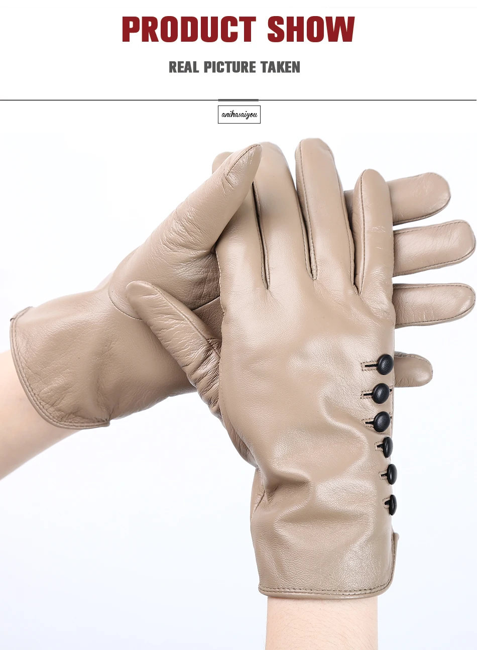 High-end color women's gloves,genuine women's leather gloves,Keep warm women's winter gloves,Soft sheepskin touch gloves - 2011