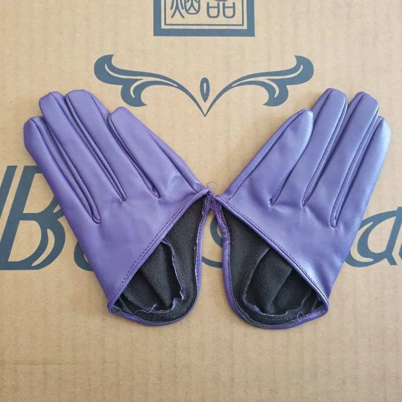 Women DS Half Palm Nightclub Pole Dancing Stage Performance Fashion Personality Hip Hop Gloves Leather Multicolor Soft
