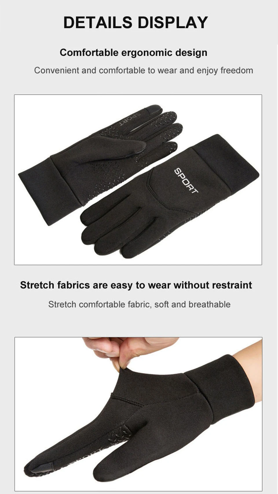 Autumn and Winter Touchscreen Men's and Women's Warm Gloves Plush Outdoor Sports Windproof and Cold Proof Cycling Gloves