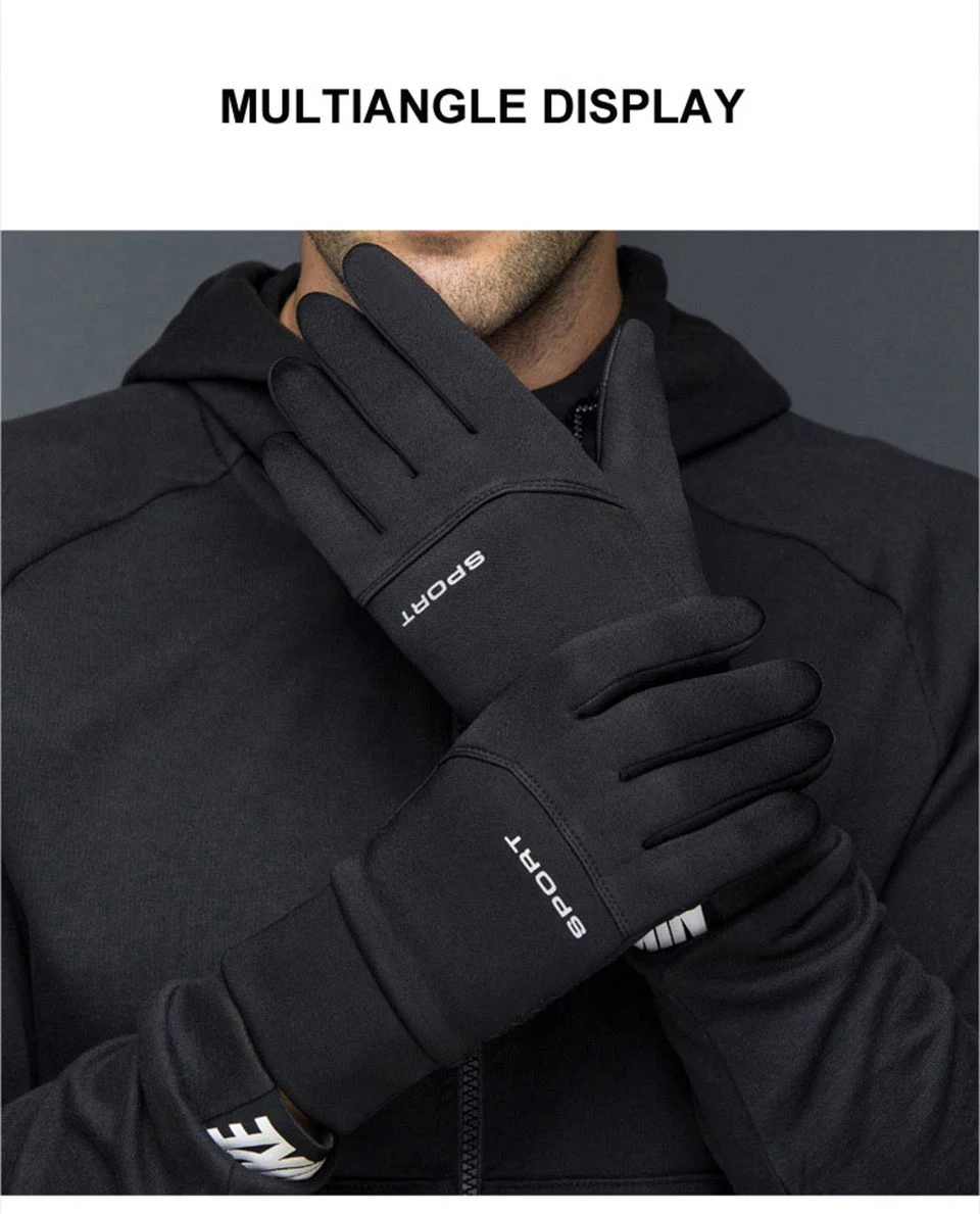 Autumn and Winter Touchscreen Men's and Women's Warm Gloves Plush Outdoor Sports Windproof and Cold Proof Cycling Gloves