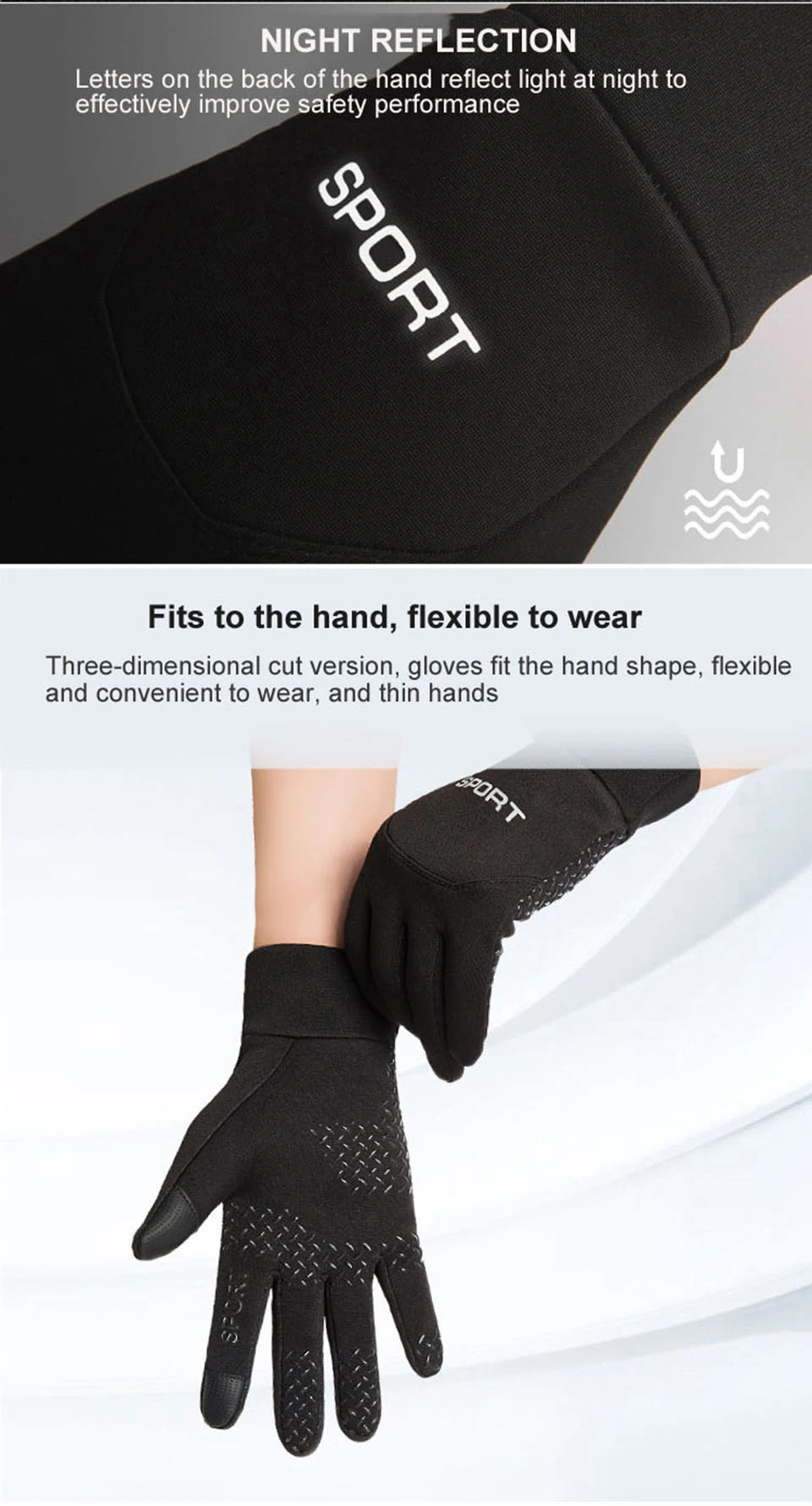 Autumn and Winter Touchscreen Men's and Women's Warm Gloves Plush Outdoor Sports Windproof and Cold Proof Cycling Gloves