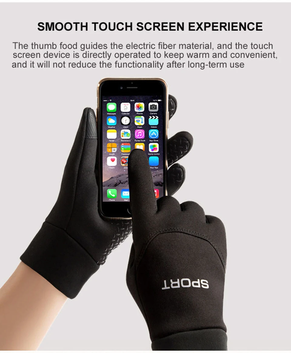 Autumn and Winter Touchscreen Men's and Women's Warm Gloves Plush Outdoor Sports Windproof and Cold Proof Cycling Gloves