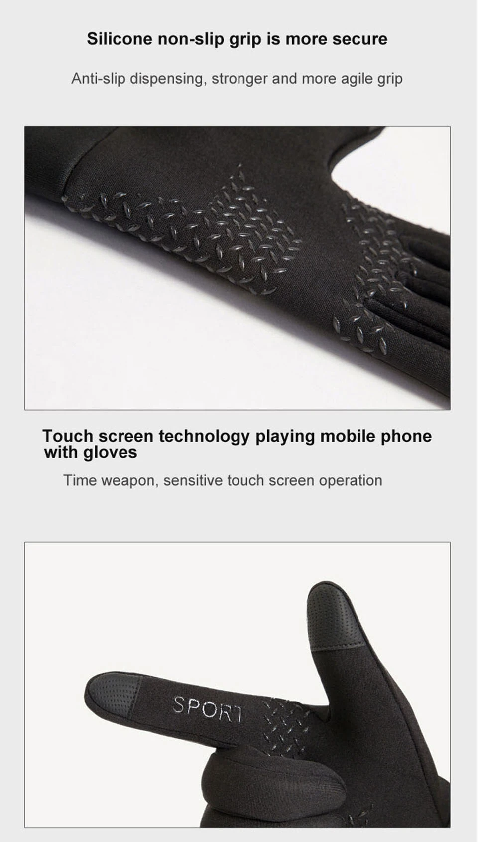 Autumn and Winter Touchscreen Men's and Women's Warm Gloves Plush Outdoor Sports Windproof and Cold Proof Cycling Gloves
