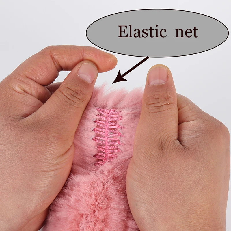 Winter Warm Real Fur Fingerless Gloves Women Knit Fur Mitten Girls 100% Real Genuine Knitted Rex Rabbit Fur Mittens