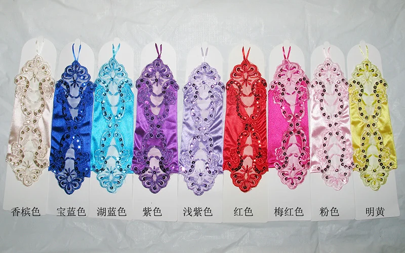 Fashion Sexy Women Female Short Half Finger Satin Seam Pearl Gloves Fashion Sexy Lady Retro Lace Driving Fingerless Gloves B96