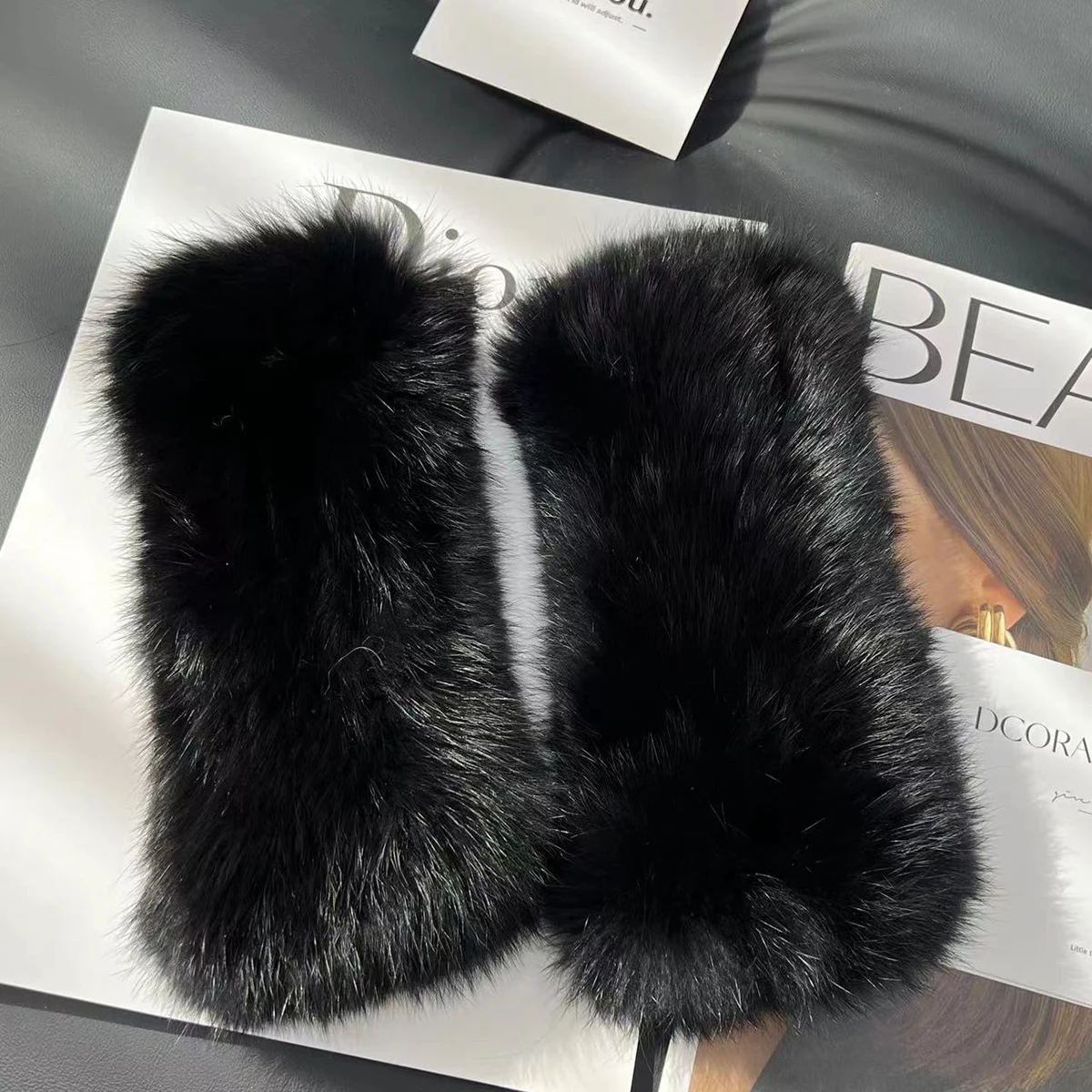 Hot Sale Winter Real Fur Golve Women Outdoor Warm 100% Natural Rabbit Fur Gloves Knit Thick Natural Soft Real Rabbit Fur Mittens