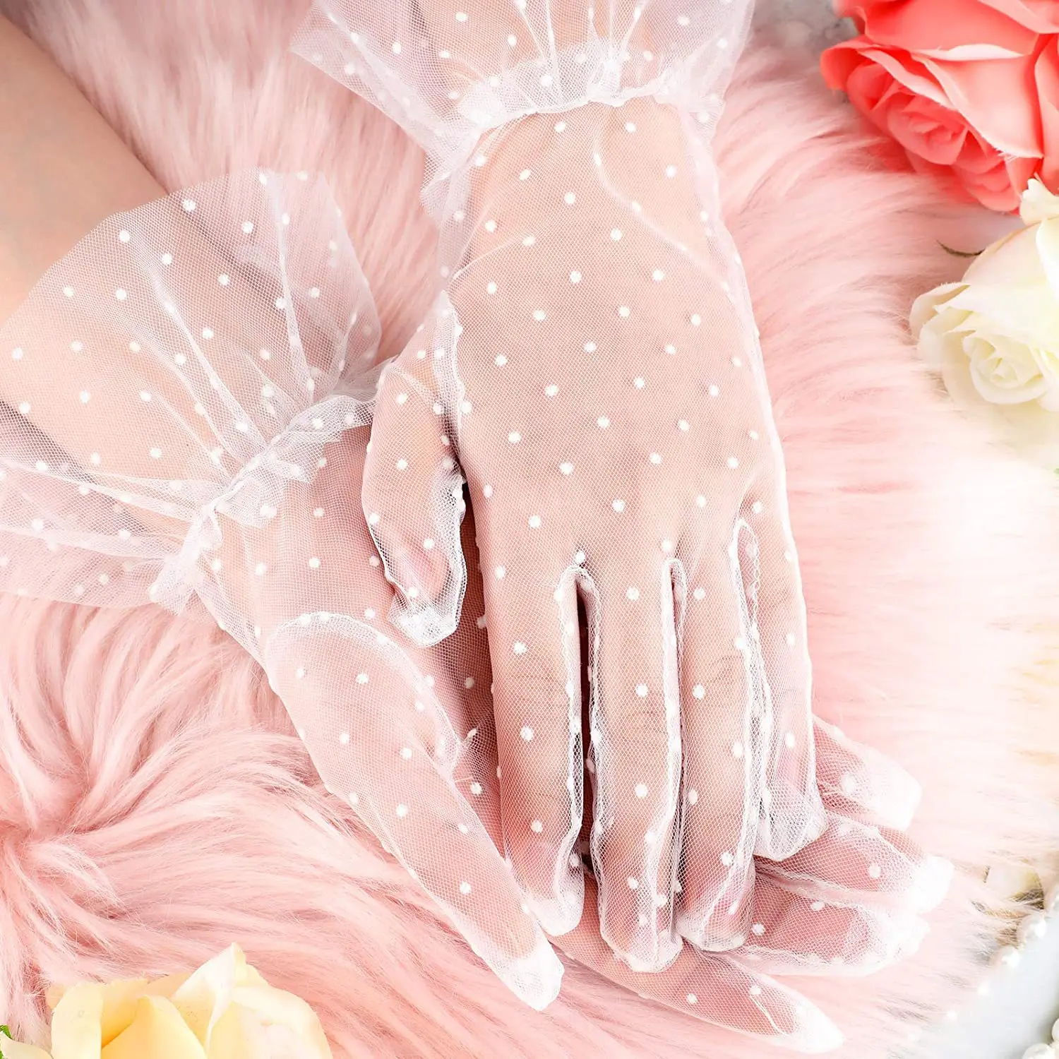 Fashion Sexy Lace Gloves Fishnet Gloves Women Lady Party Supplies Elegant Prom Dress Wedding Bride Summer Women Gloves