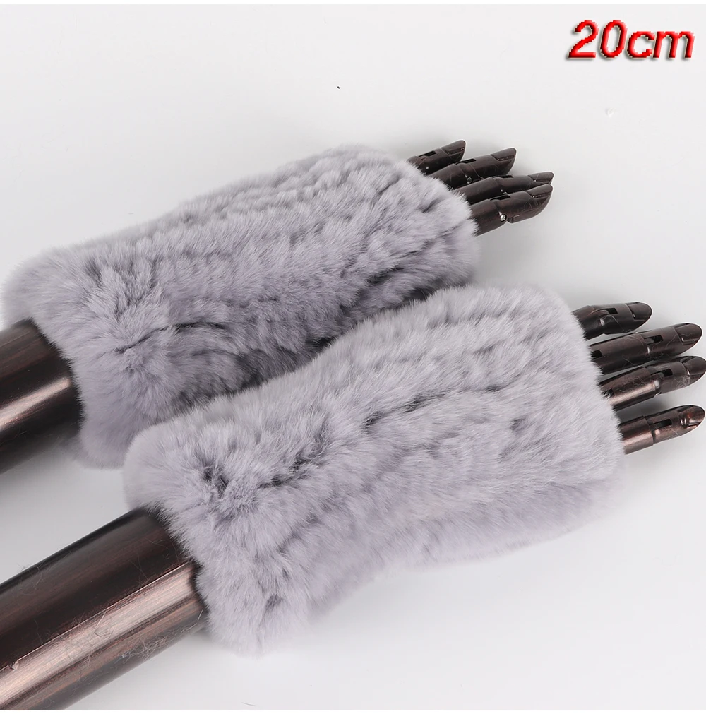 New Style Fashion 100% Genuine Rex Rabbit Fur Lady Gloves Women Winter Keep Warm Real Fur Glove Elastic Knit Outdoor Fur Mittens