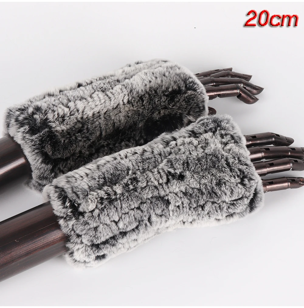 New Style Fashion 100% Genuine Rex Rabbit Fur Lady Gloves Women Winter Keep Warm Real Fur Glove Elastic Knit Outdoor Fur Mittens