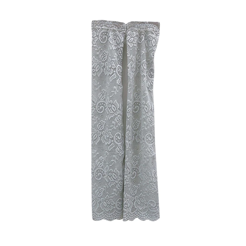 Women Summer Ice Silk Lace Arm Sleeve Elastic Sleeve Driving Gloves Black White Long Fingerless Mittens Sunscreen Gloves