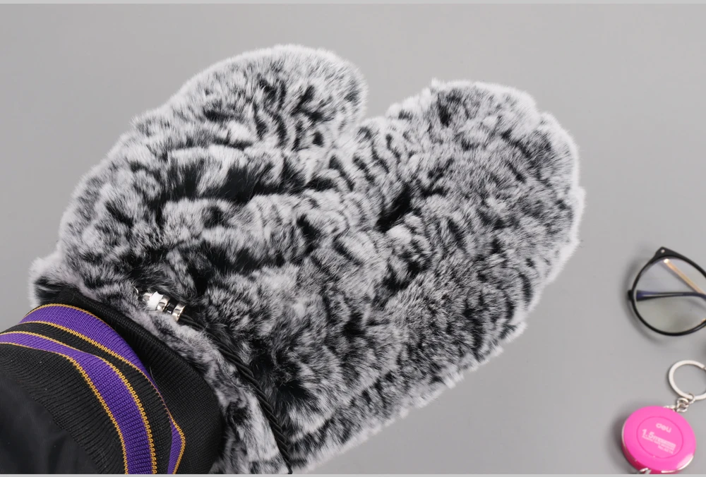 Hot Sale Natural Real Rex Rabbit Fur Gloves Good Elastic Women Winter Knitted Real Rabbit Fur Mittens Outdoor Genuine Fur Gloves