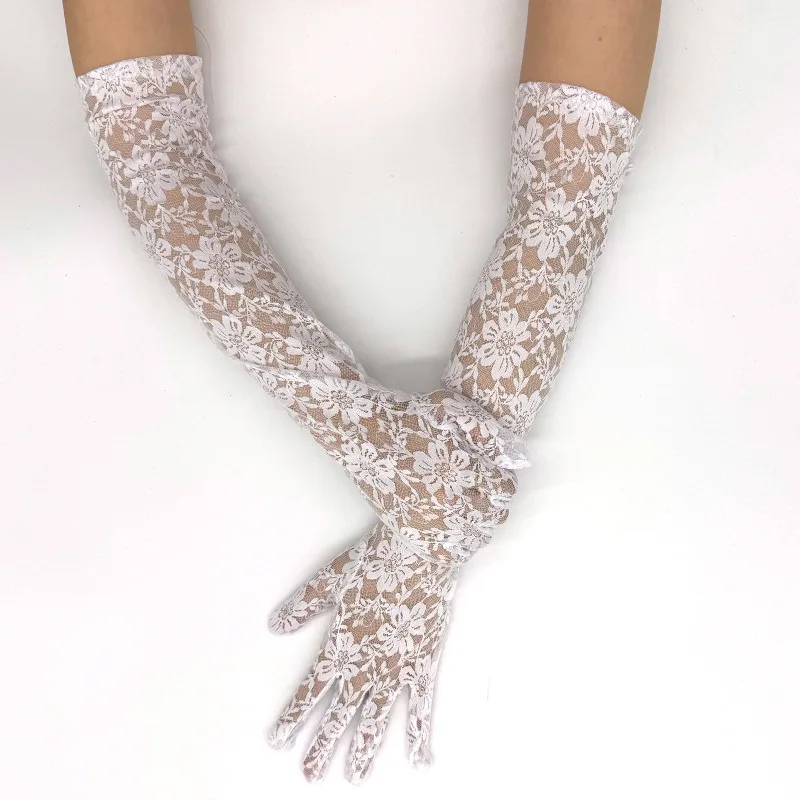 Fashion Elegant Women Sexy Lace Flowers Gloves Breathable Thin Cute Banquet Opera Masquerade Ball Stage Performance Cosplay