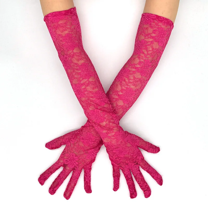 Fashion Elegant Women Sexy Lace Flowers Gloves Breathable Thin Cute Banquet Opera Masquerade Ball Stage Performance Cosplay