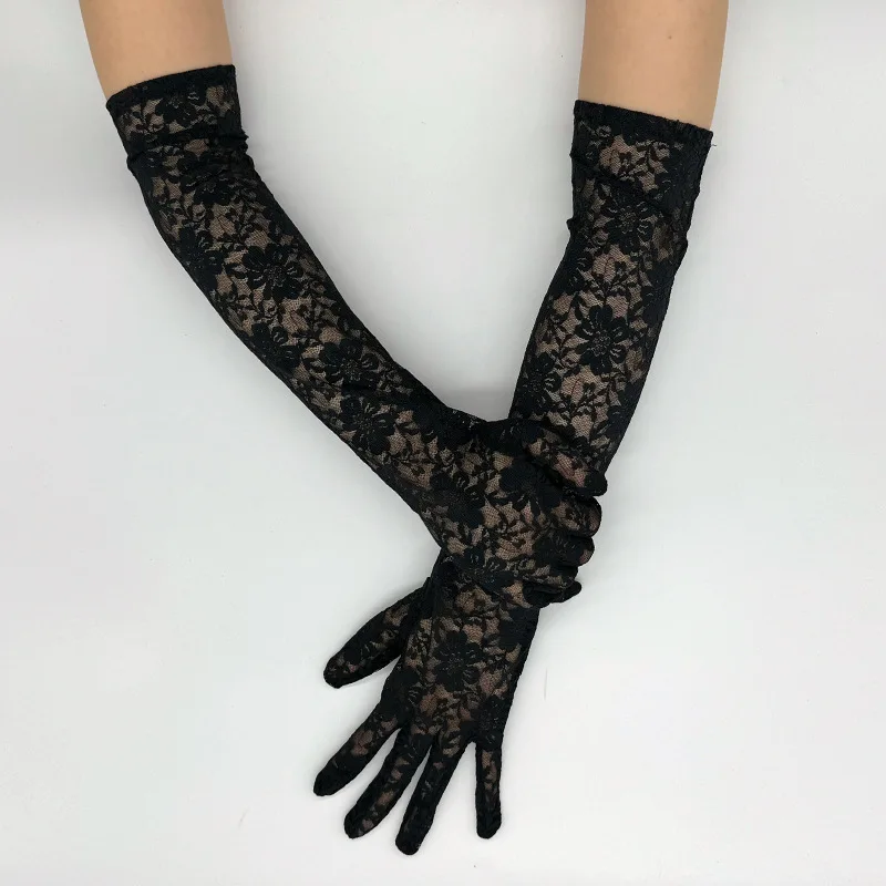 Fashion Elegant Women Sexy Lace Flowers Gloves Breathable Thin Cute Banquet Opera Masquerade Ball Stage Performance Cosplay