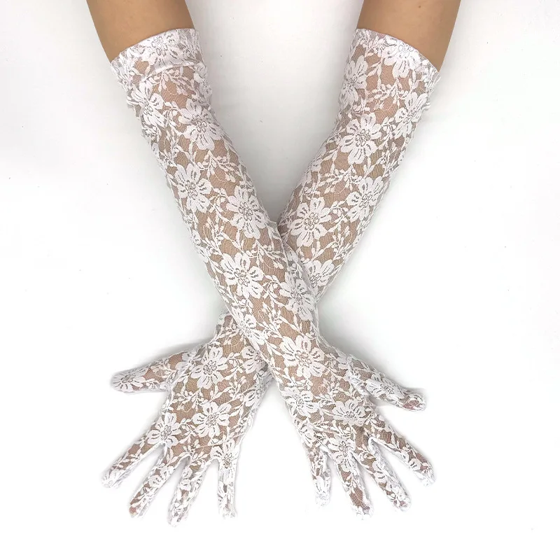 Fashion Elegant Women Sexy Lace Flowers Gloves Breathable Thin Cute Banquet Opera Masquerade Ball Stage Performance Cosplay