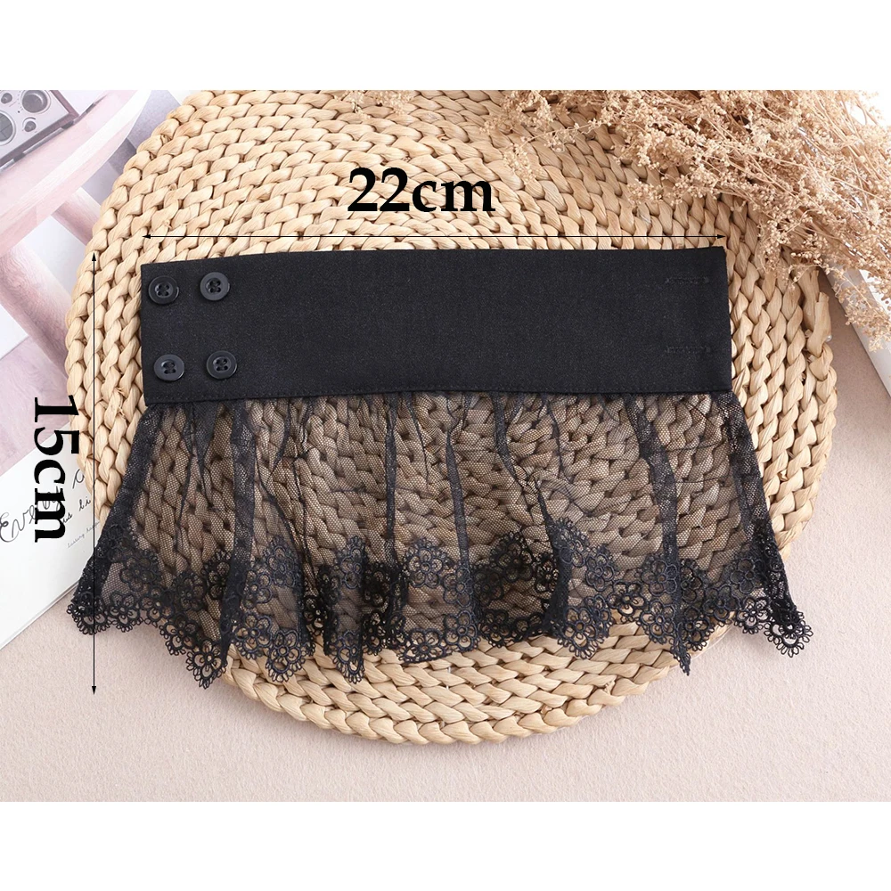 Women Flower Lace White Black Cuffs Detachable Fake Sleeves Wedding Bridal Gowns Accessories Sweater Cuff Decorative Accessories