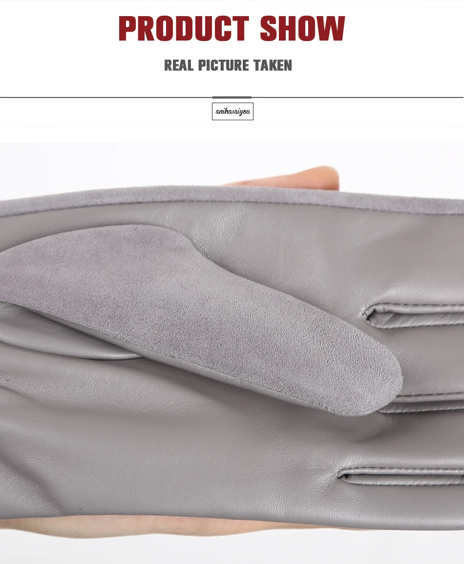 Fashion winter warm touch gloves genuine leather 50% genuine suede 50% women's leather gloves color long women's gloves -2008
