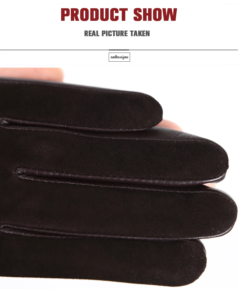 Fashion winter warm touch gloves genuine leather 50% genuine suede 50% women's leather gloves color long women's gloves -2008
