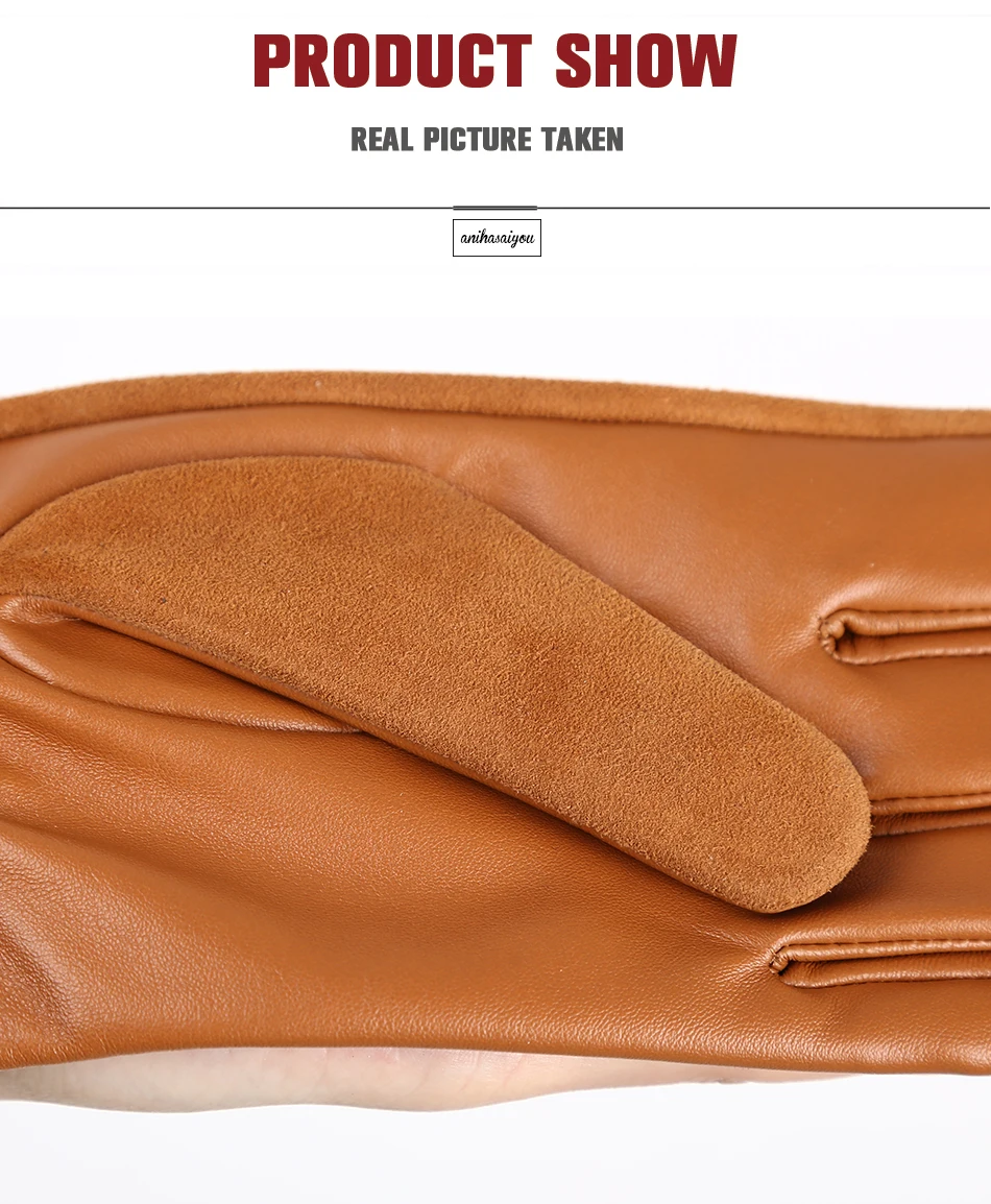 Fashion winter warm touch gloves genuine leather 50% genuine suede 50% women's leather gloves color long women's gloves -2008