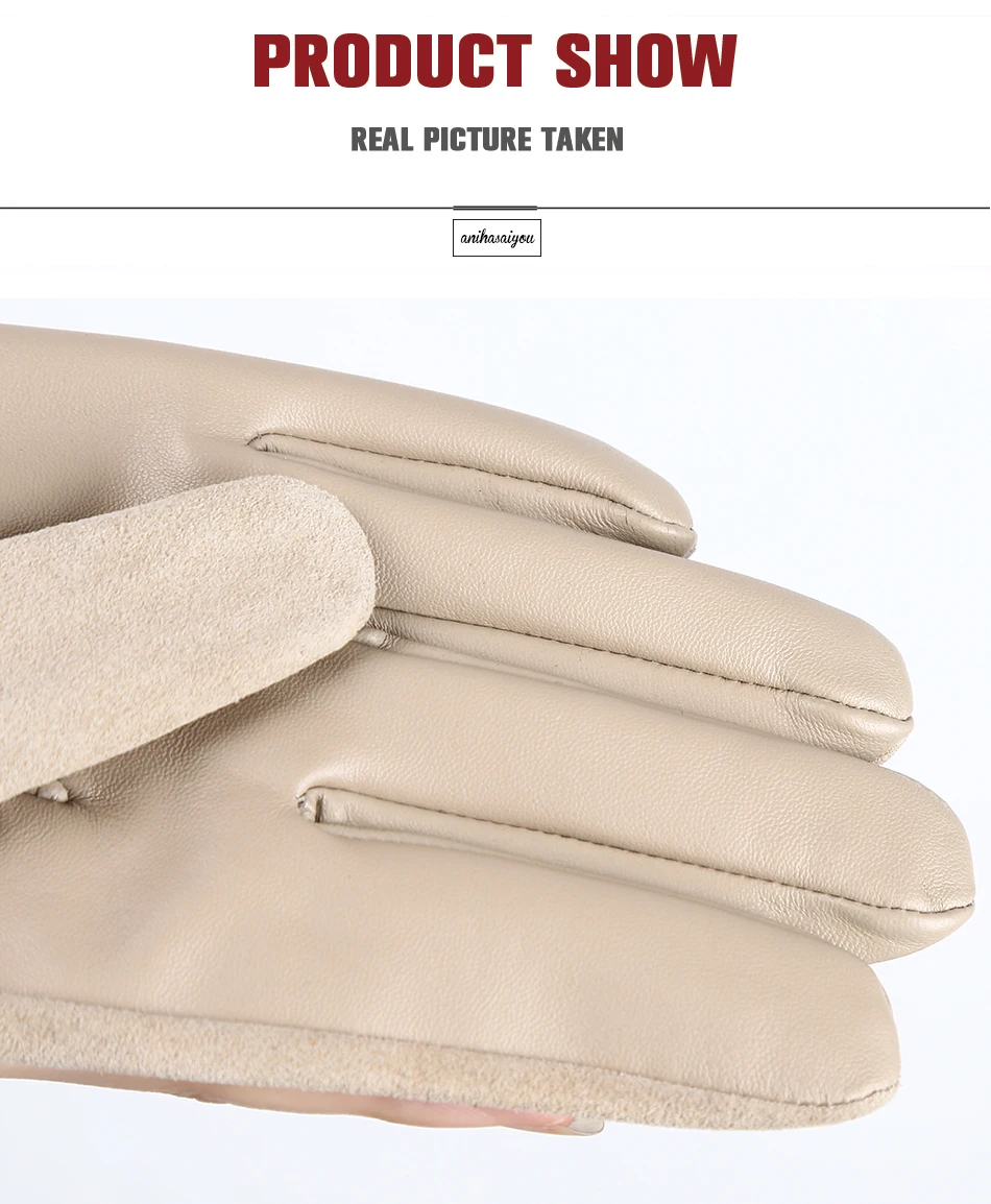 Fashion winter warm touch gloves genuine leather 50% genuine suede 50% women's leather gloves color long women's gloves -2008