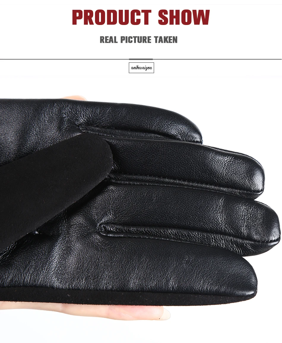 Fashion winter warm touch gloves genuine leather 50% genuine suede 50% women's leather gloves color long women's gloves -2008