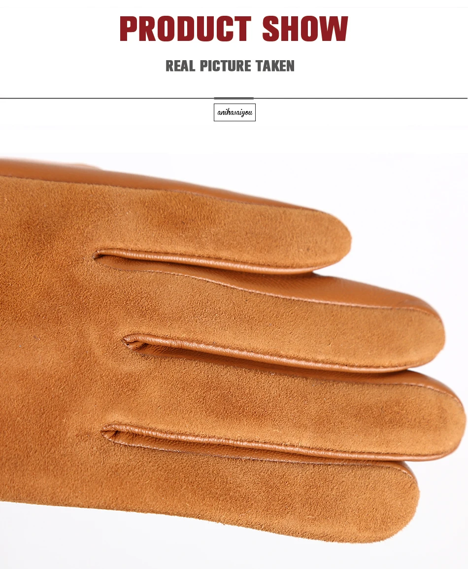 Fashion winter warm touch gloves genuine leather 50% genuine suede 50% women's leather gloves color long women's gloves -2008