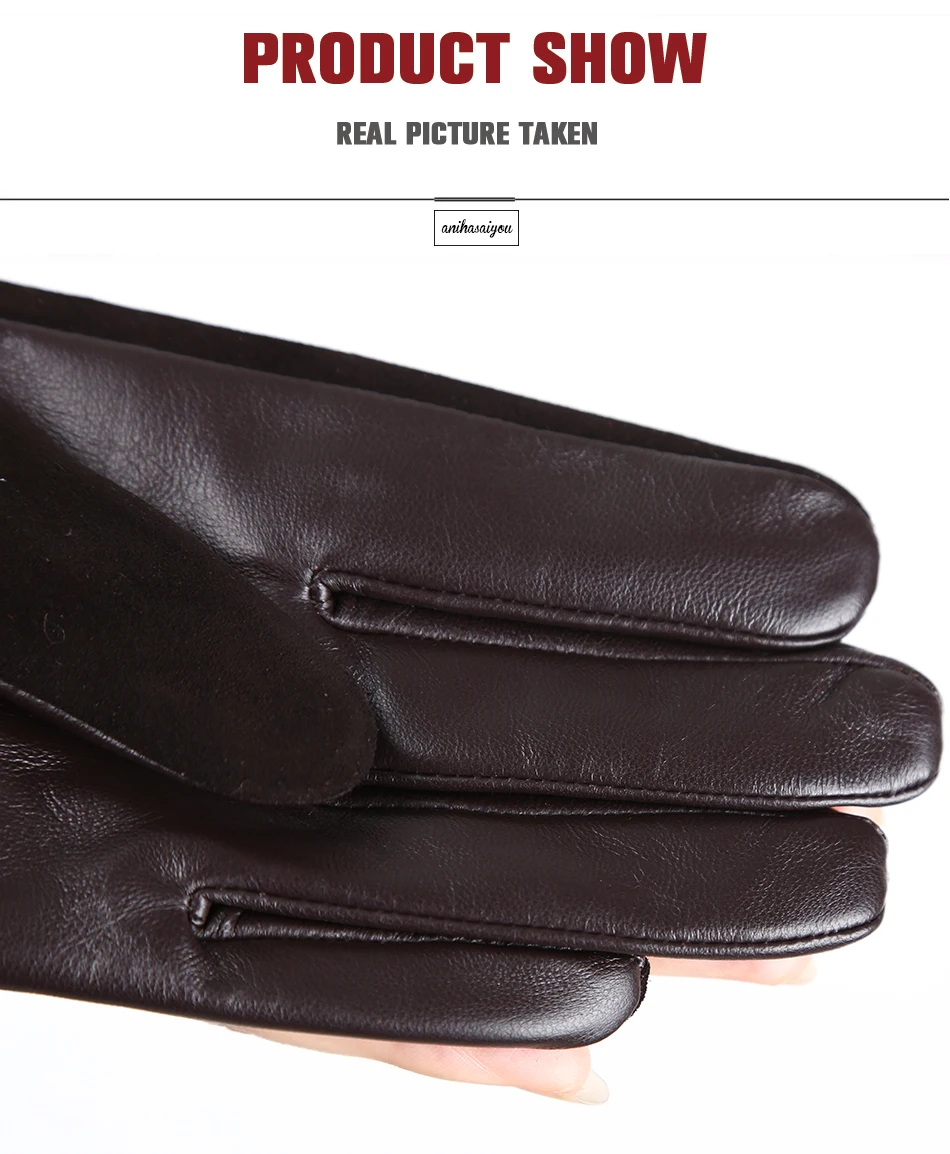 Fashion winter warm touch gloves genuine leather 50% genuine suede 50% women's leather gloves color long women's gloves -2008
