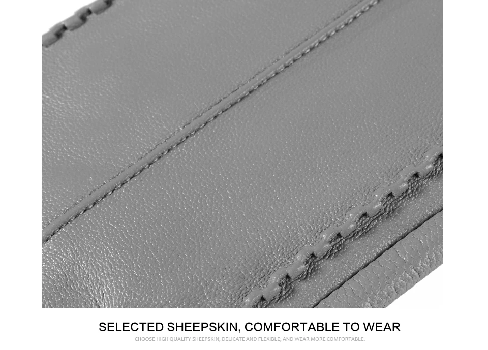 High Grade Women Leather Gloves, Genuine Leather Light Grey Warm Women's Winter Mittens, Simple Sheepskin Gloves Female-2226H
