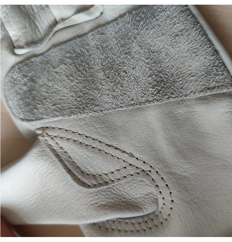 Men's Natural Cowskin Leather Non-slip Driving Gloves Male Genuine Leather White Sports Tactical Gloves R2079
