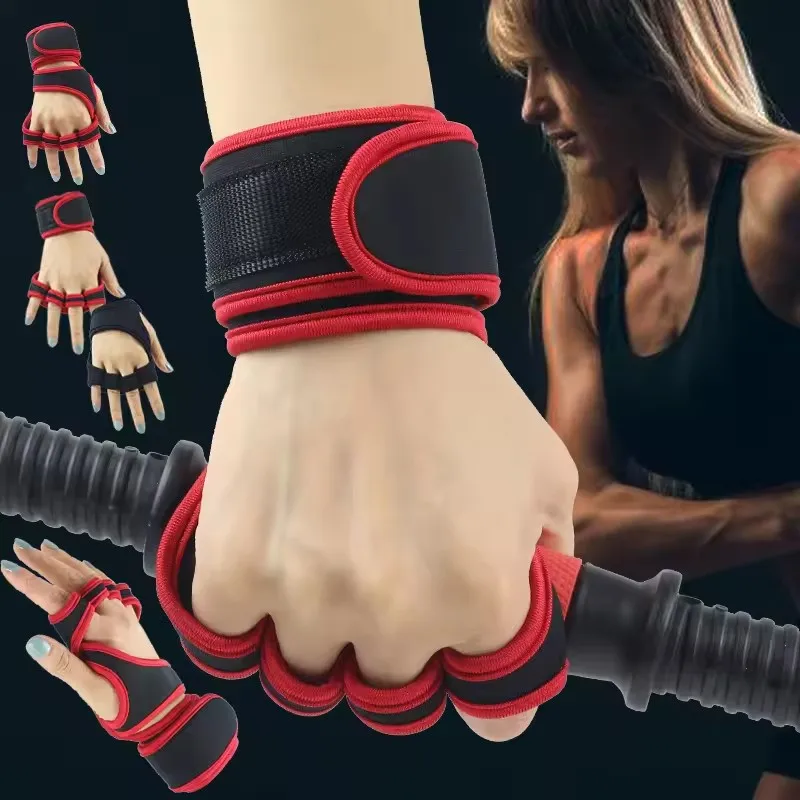 Fitness Men Women Gloves Gym Weightlifting Half Finger Wrist-Protecting Gloves Training Dumbbells Anti-Callus Anti Slip Gloves