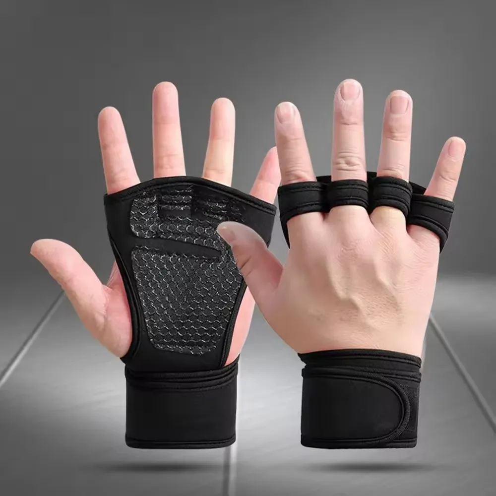 Fitness Men Women Gloves Gym Weightlifting Half Finger Wrist-Protecting Gloves Training Dumbbells Anti-Callus Anti Slip Gloves