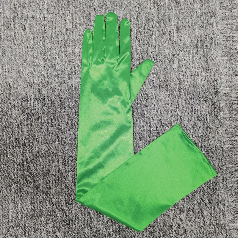 Women Multicolor 55CM Long Satin Ceremonial Gloves Elegant Retro Party Prom Cosplay Bridal Wedding Dress Fashion Accessories