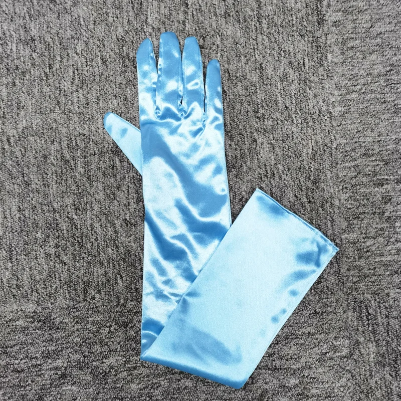 Women Multicolor 55CM Long Satin Ceremonial Gloves Elegant Retro Party Prom Cosplay Bridal Wedding Dress Fashion Accessories