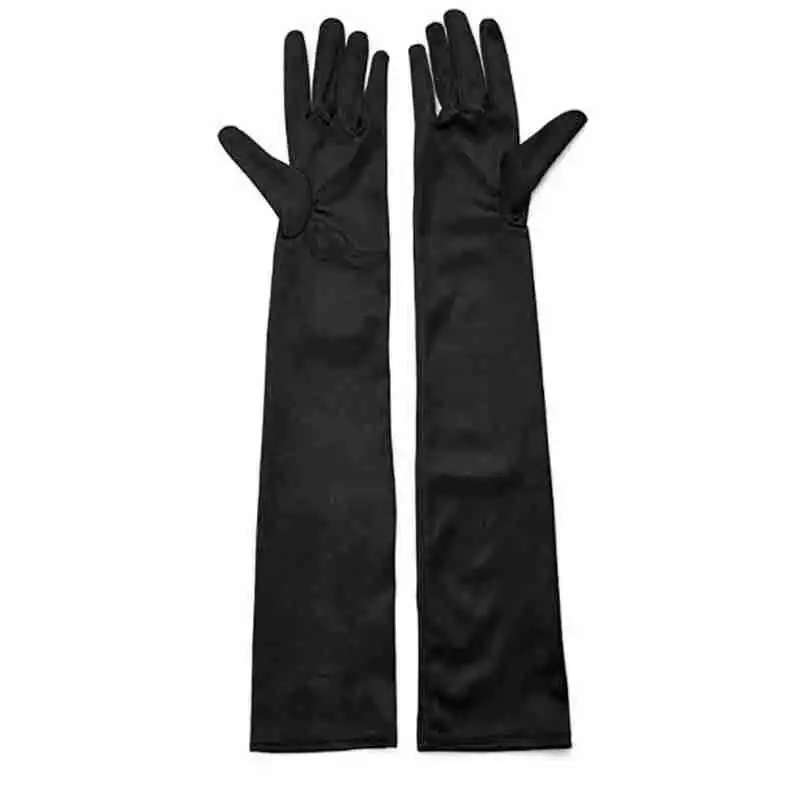 Women Multicolor 55CM Long Satin Ceremonial Gloves Elegant Retro Party Prom Cosplay Bridal Wedding Dress Fashion Accessories